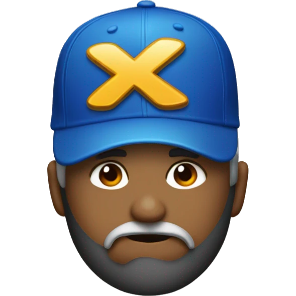 A blue cap with an x on top of it to signal stop the cap emoji