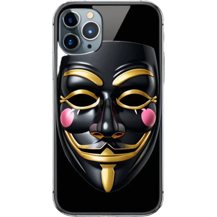 guy fawkes mask black  iphone 16 pro emoji