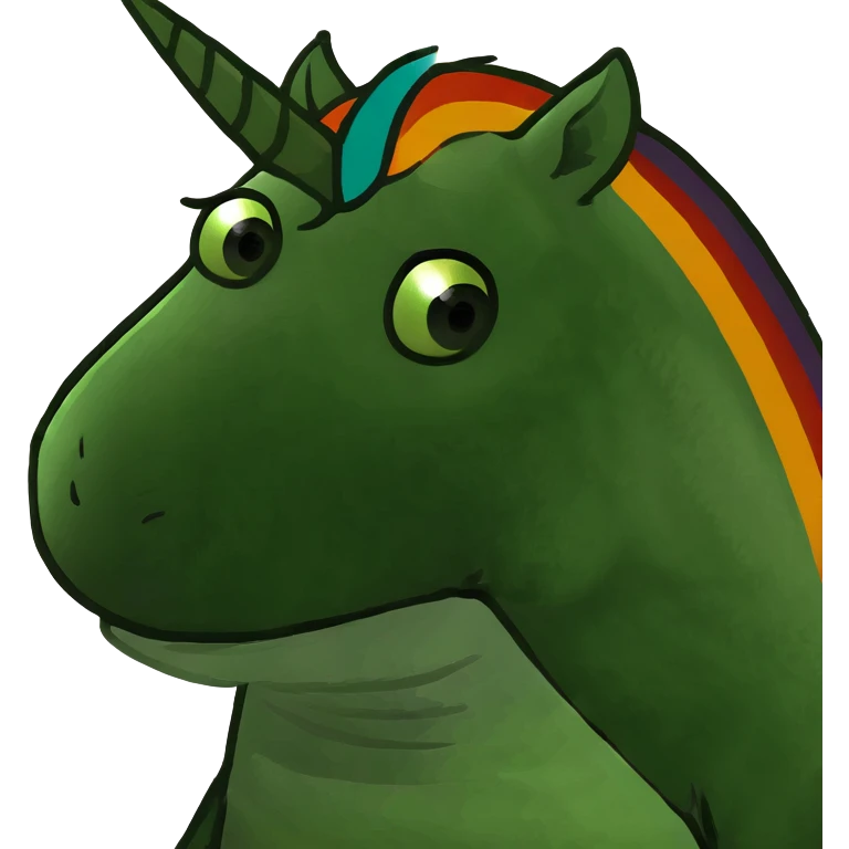 A unicorn on a rainbow emoji