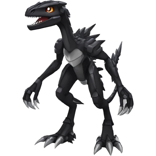  Edgy Black Digimon-Fakemon-Velociraptor-Dragon-Mecha full body emoji