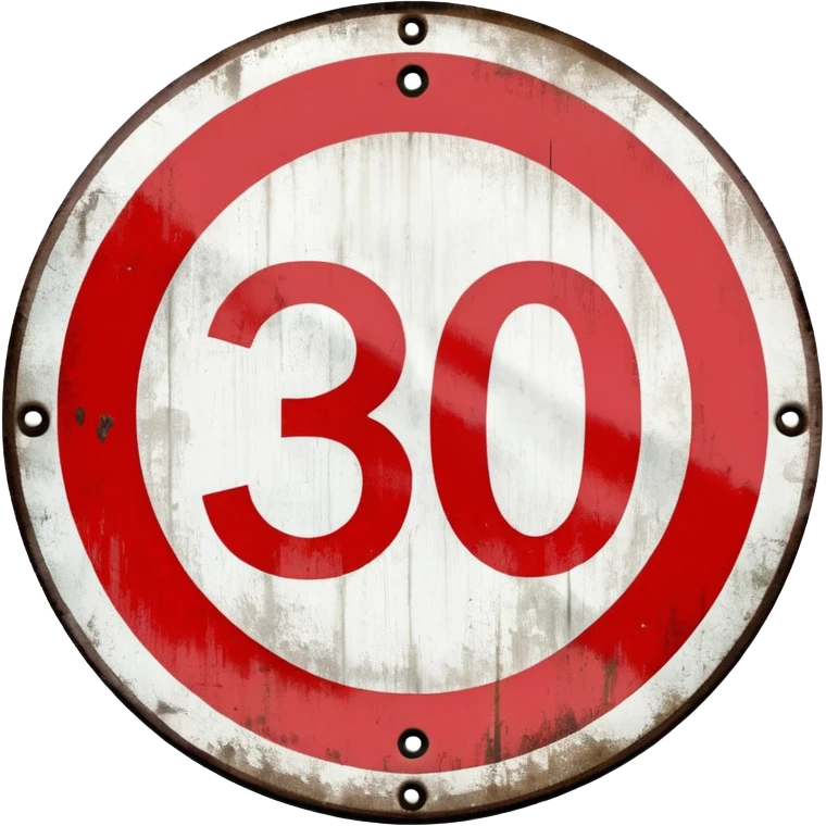 tempo 30 verkehrsschild auf strasse emoji