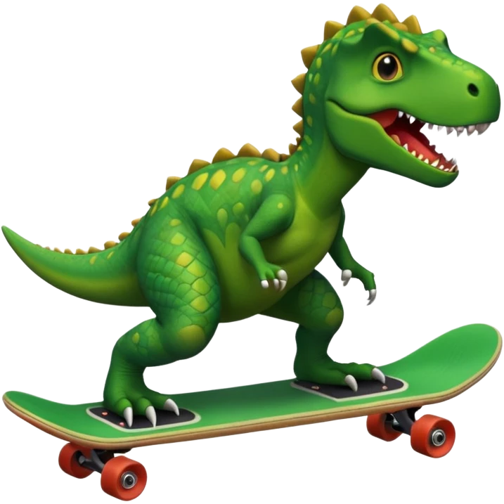Dinosaur on a skateboard emoji