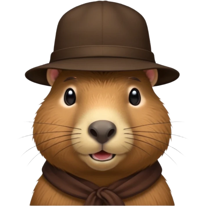 Realistisk Capybara med hat emoji