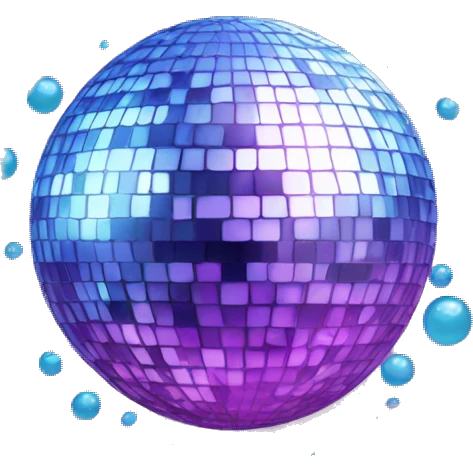 disco ball bubbles emoji