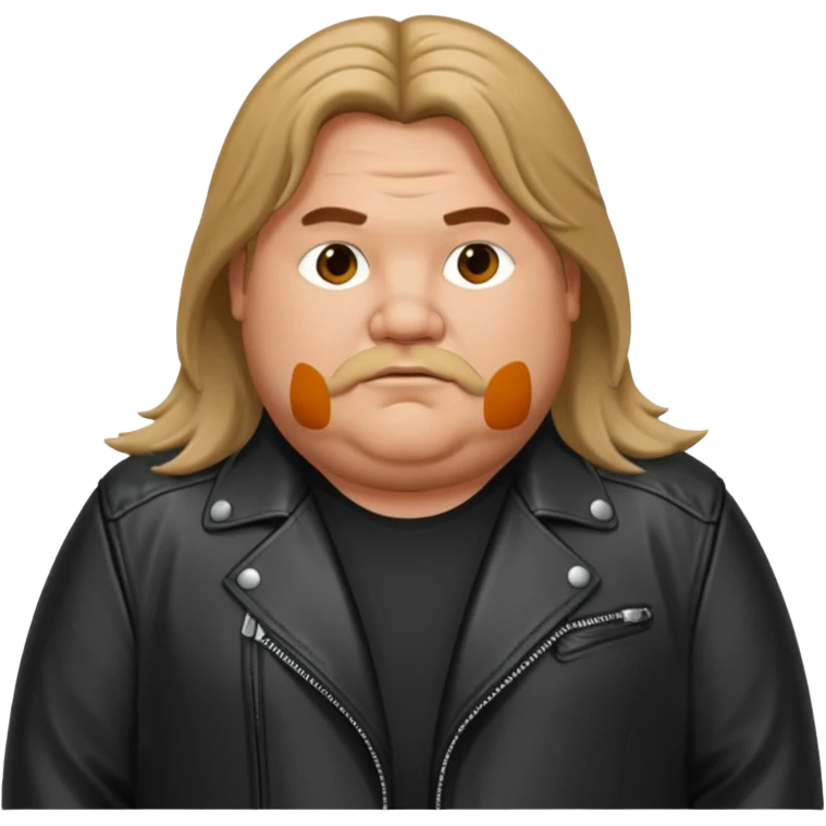 Long hair fat men in leather jacket emoji