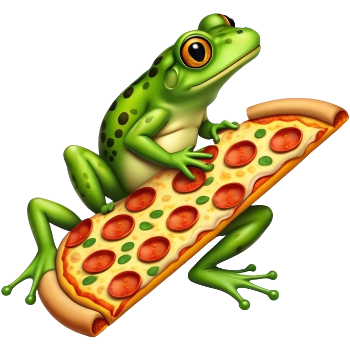 Frog eating pizza emoji