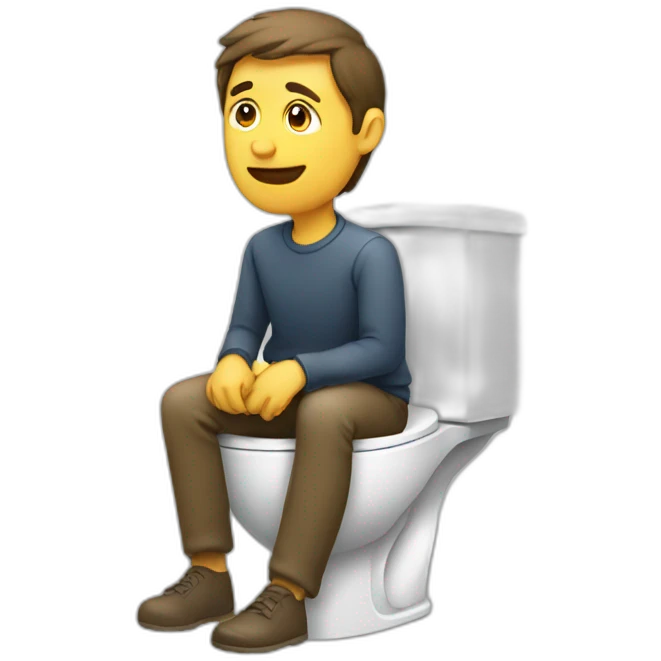 man on a squat toilet emoji