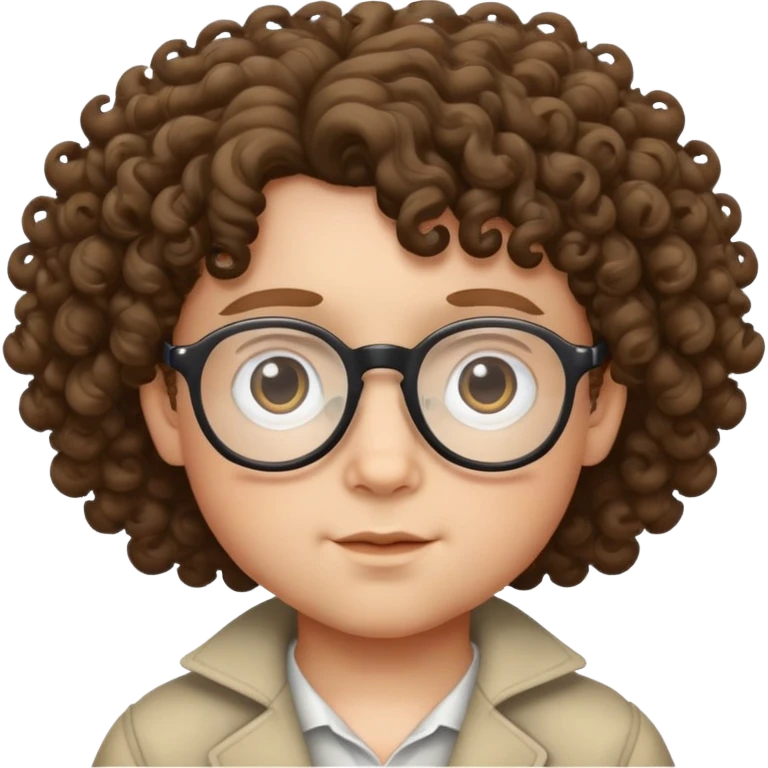 BAMBINO CON OCCHIALI CAPELLI RICCI  emoji