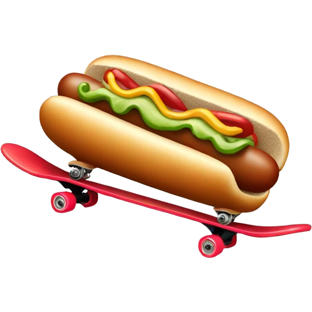 Hot dog riding skateboard  emoji