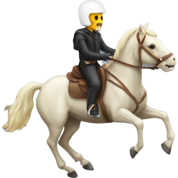 Skull emoji riding a horse emoji