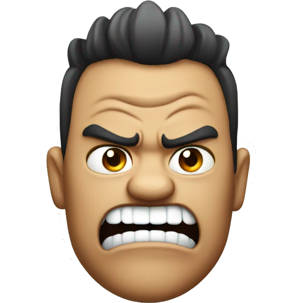 Angry emoji with tong out emoji