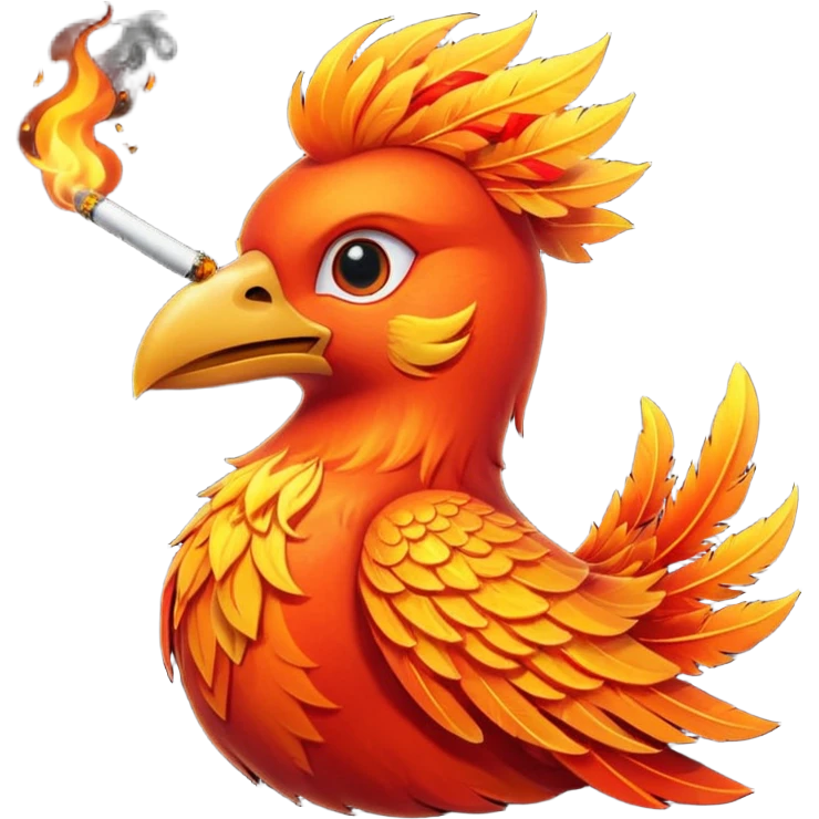 fire bird with a sigaret emoji