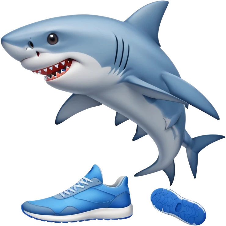 Un tiburón con tenis azules emoji