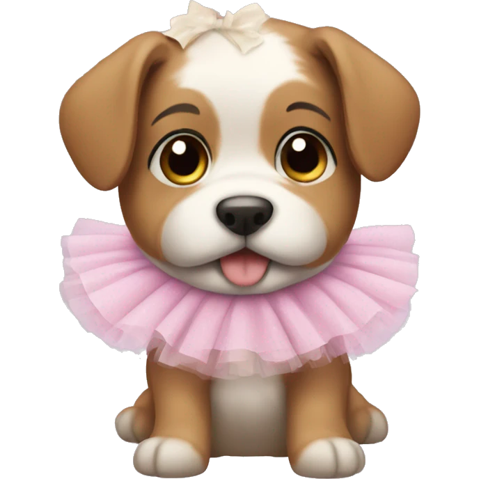 Puppy wearing tutu emoji