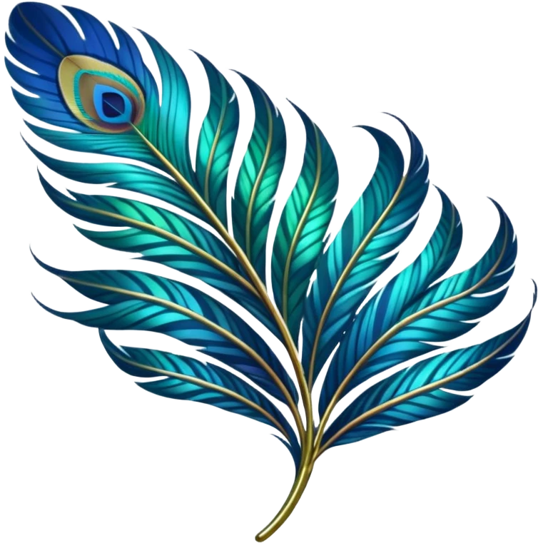 Futuristic Peacock Begonia feathers emoji