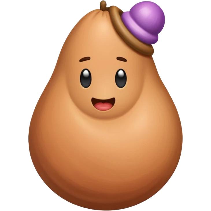 A penis with ballsack behind emoji