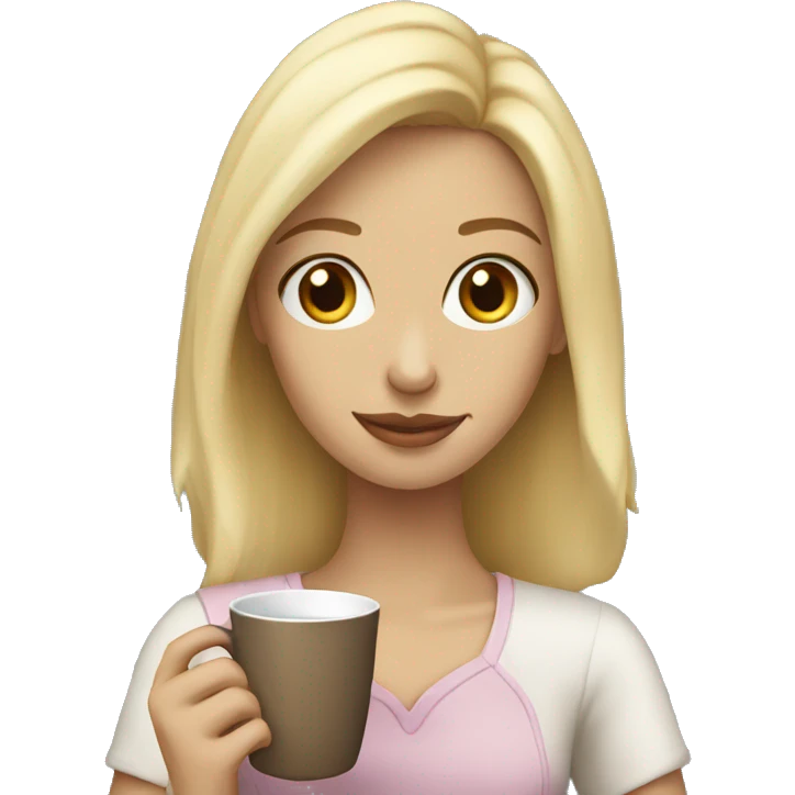 blonde girl holding a cup of tea emoji