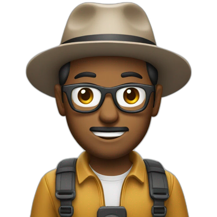 homme avec sony A7iv emoji