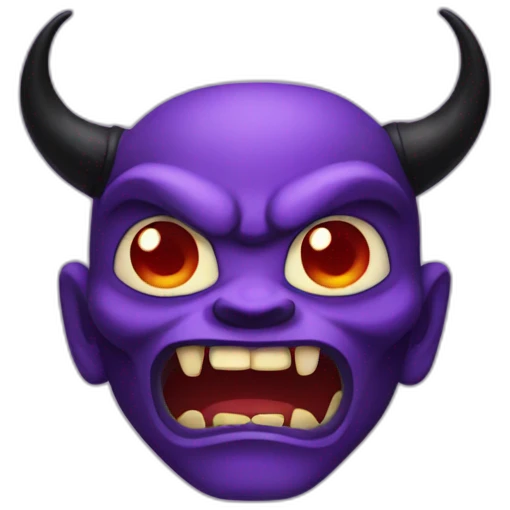 A Oni with a black body  and  purple eyes  emoji