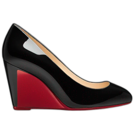 WEDGE LOUBOUTIN black PATENT emoji