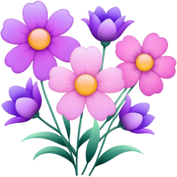 Light pink pastel purple gradients flowers emoji