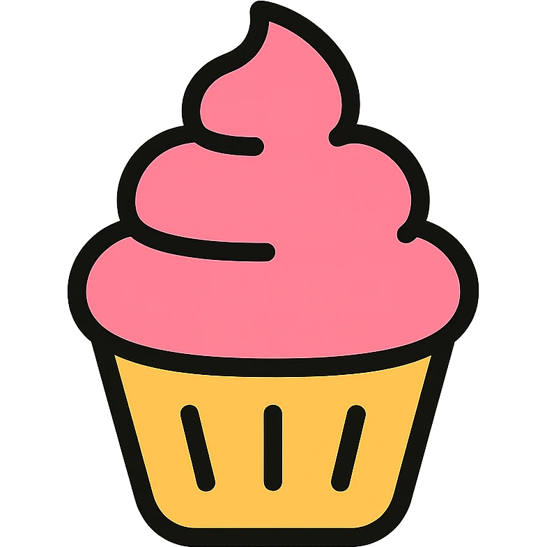 cupcake with pink icing emoji