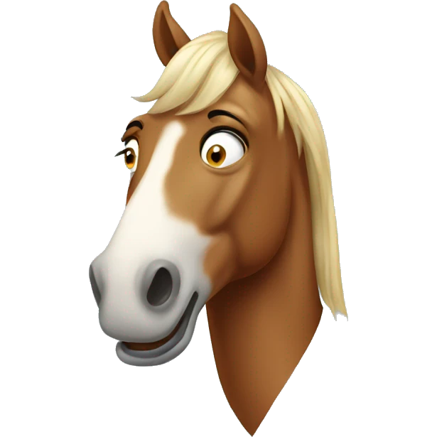 Horse with shocked face emoji