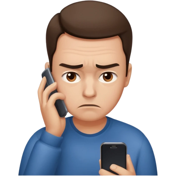 Checking phone worried emoji