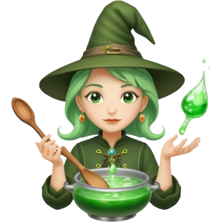 green witch cooking potion emoji