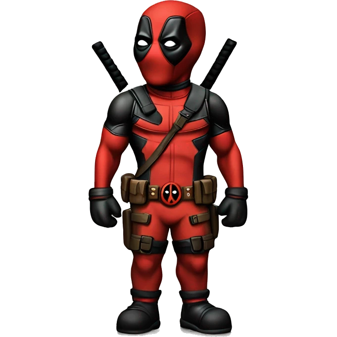 Cute deadpool character full body front side and back HD emoji