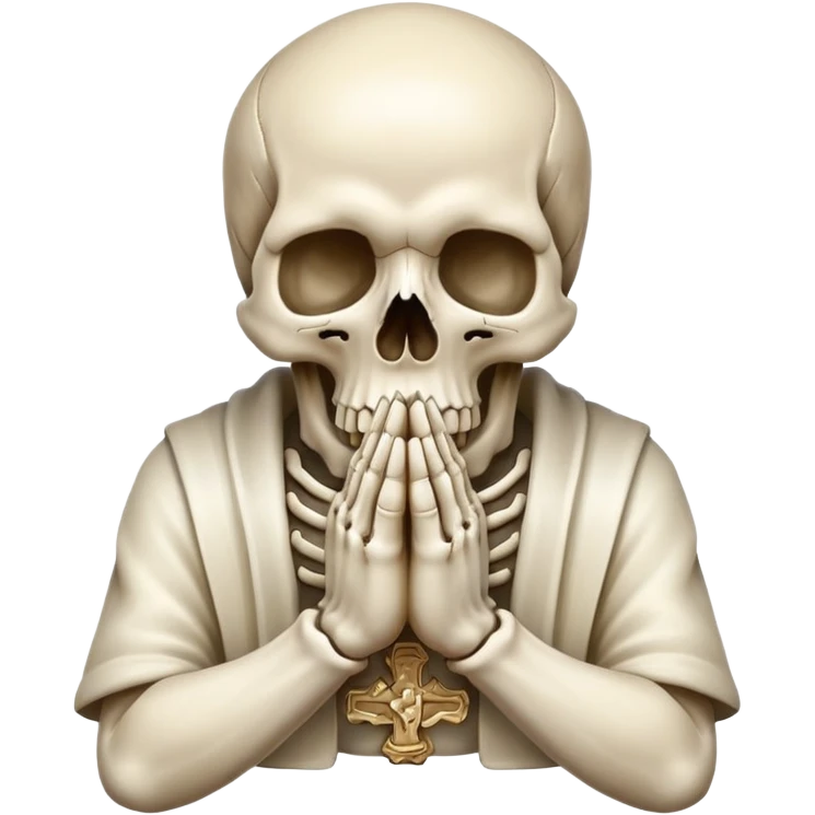 A skull praying hands emoji