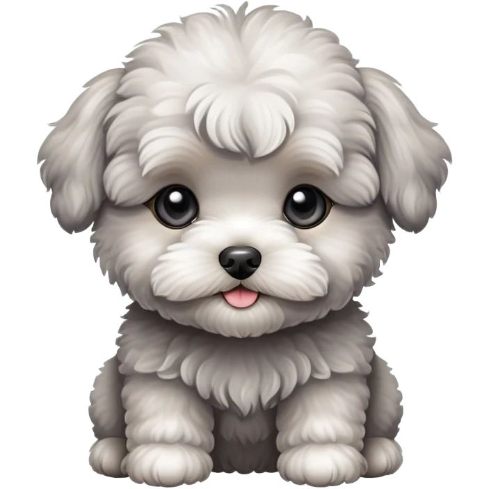 Grey  cute maltipoo puppy emoji
