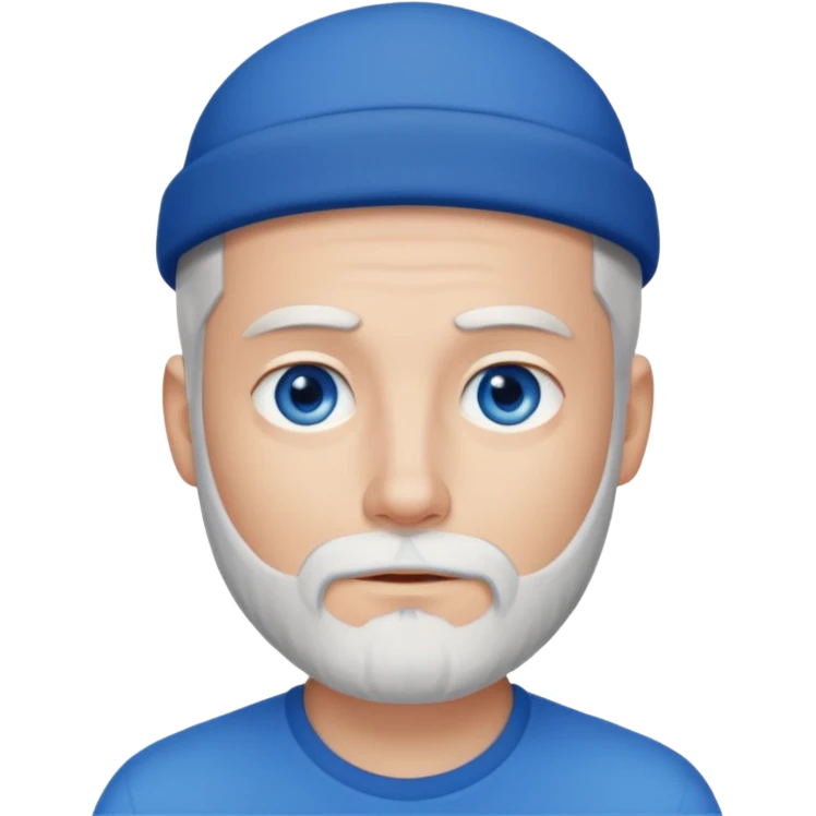 모자를 쓰지 않은 흰수염 젊은 청년 emoji