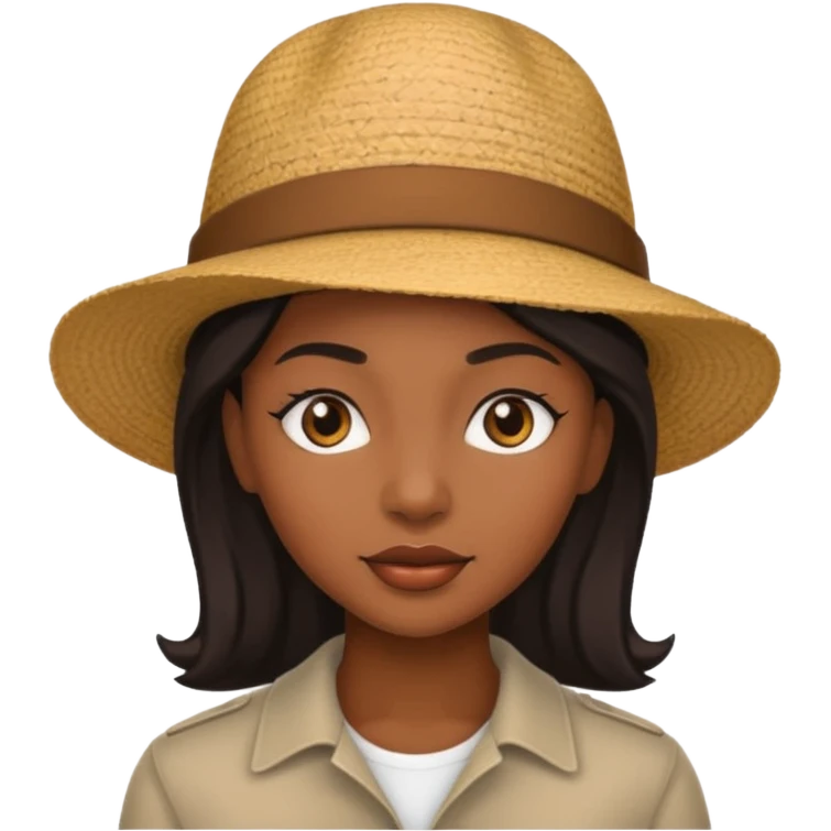 black woman wearing hat emoji