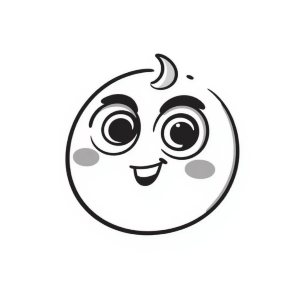 Hand-drawn cute derpy face with wobbly smile and swirly eyes emoji
