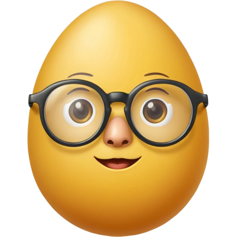 friendly yellow egg with glasses emoji
