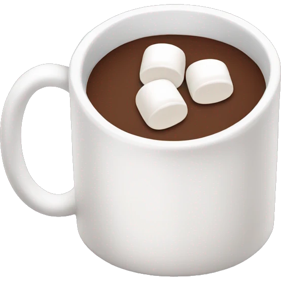 Mug of hot chocolate with marshmallows  emoji