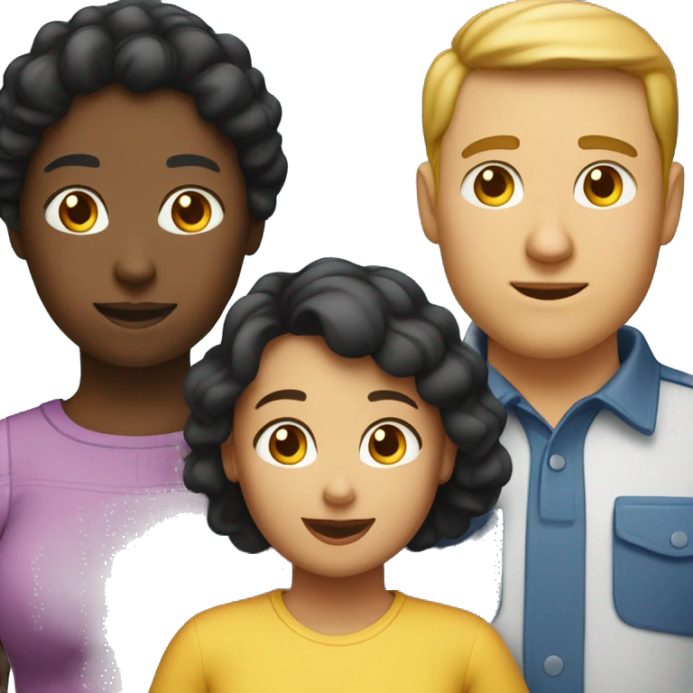 a family, 1_fat_white_man, 1_black_fat_woman, with 1_black_fat_5years_old_girl emoji
