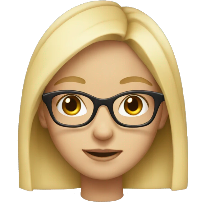 cute blonde girl with glasses emoji