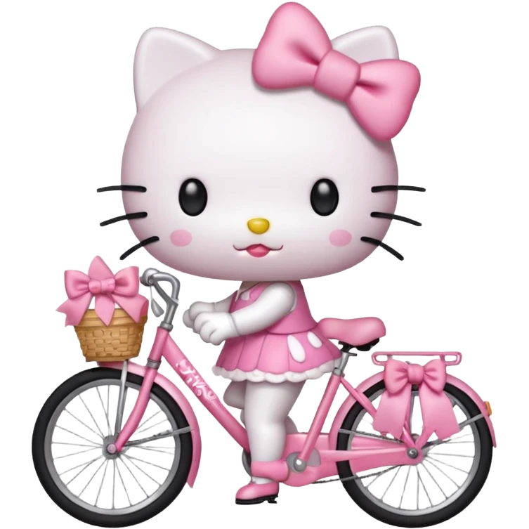Hello kitty sur un vélo  emoji