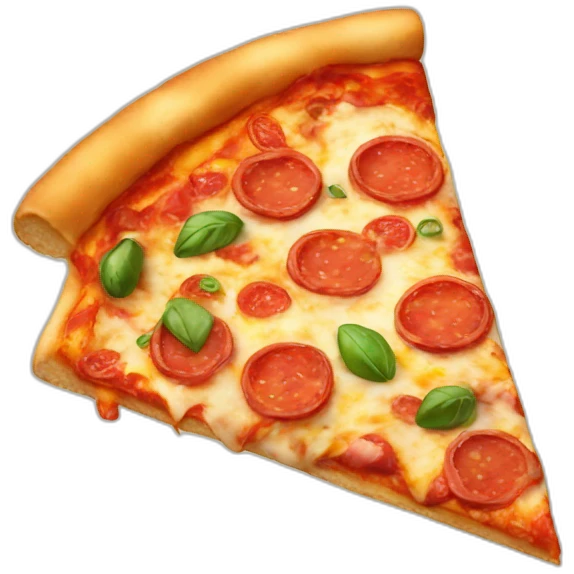 Pizzs with a face emoji