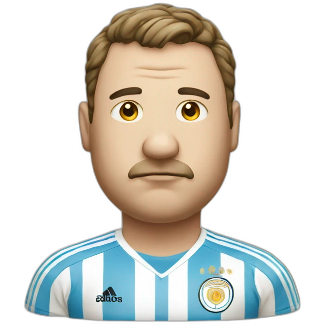 fat man with big nose am and Argentina soccer shirt emoji