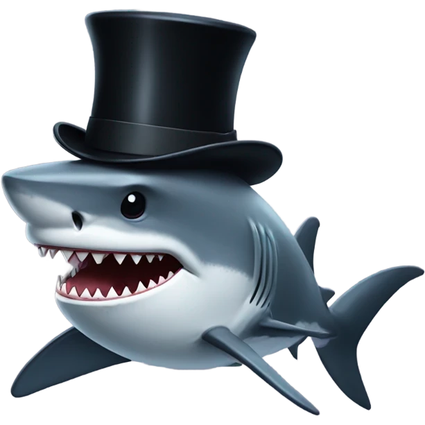 shark with tophat emoji