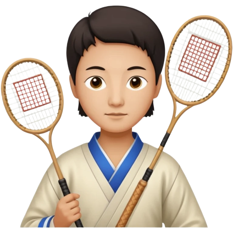 ancient chinese with badminton racket emoji