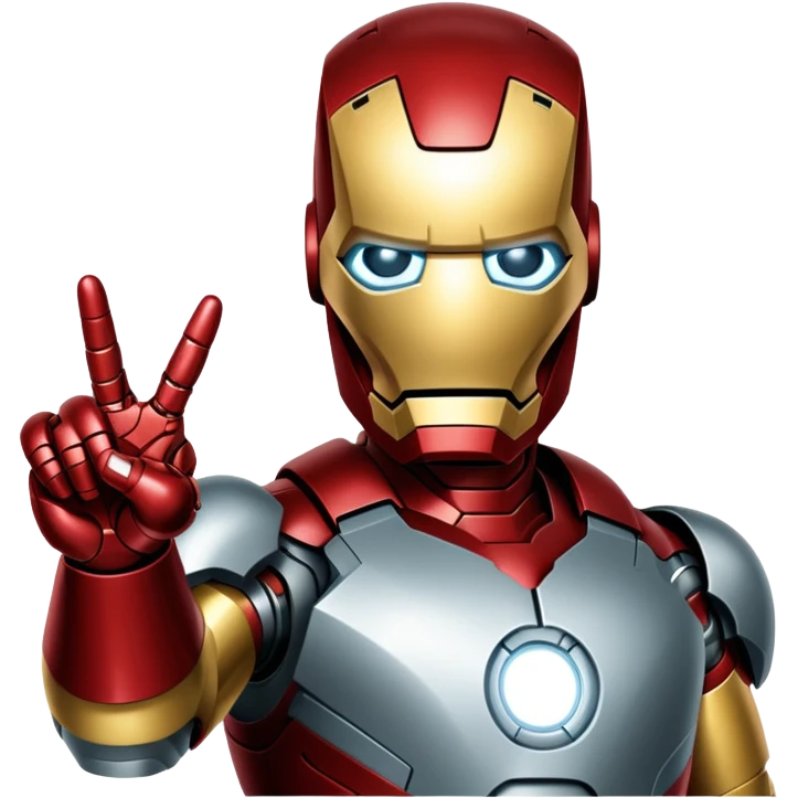 Iron Man showing the middle finger with both hands to paparazzi emoji
