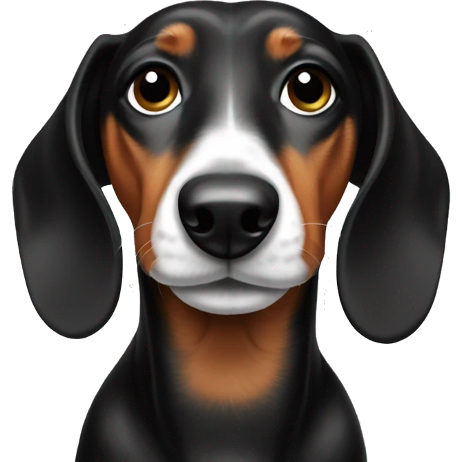 dachshund black and white emoji