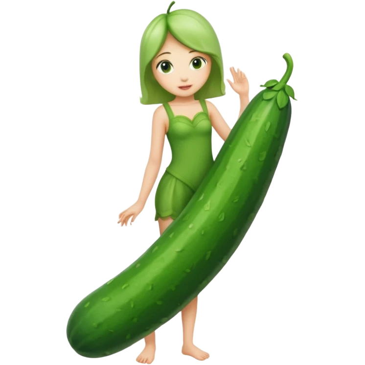 Cucumber girl full body emoji