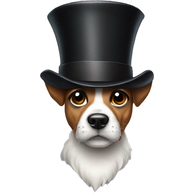 Top hat dog emoji