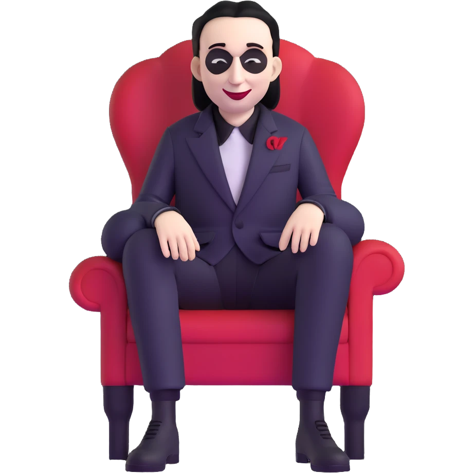 Marilyn Manson sitting and smiling emoji