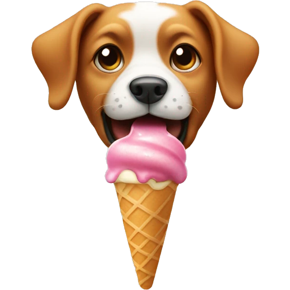 Dog eating ice cream emoji